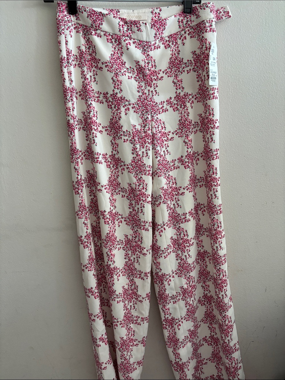 Etcetera Cream lined Pants with rose Print